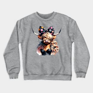 Highland Cow Diva Crewneck Sweatshirt